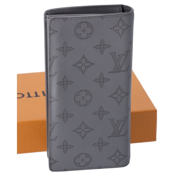Louis Vuitton Gray Monogram Shadow Portefeuille Brazza M81335 Long Wallet - Picture 7 of 7